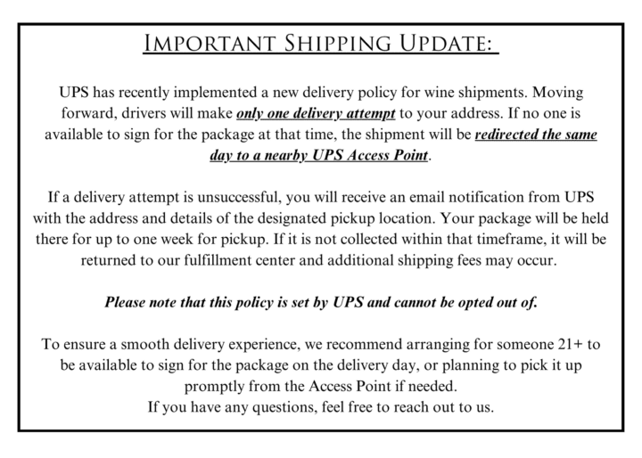 Shipping Update